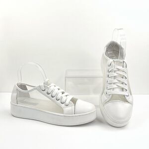 Steve Madden Becki Shoes Womens 9 White Mesh Platform Low Top Casual Sneakers